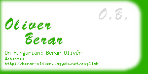 oliver berar business card